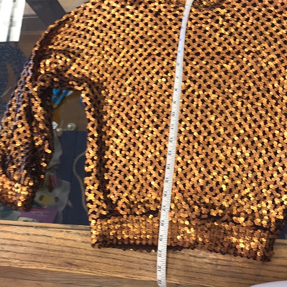 Bronze Sequined Mesh Top - Picture 6 of 6